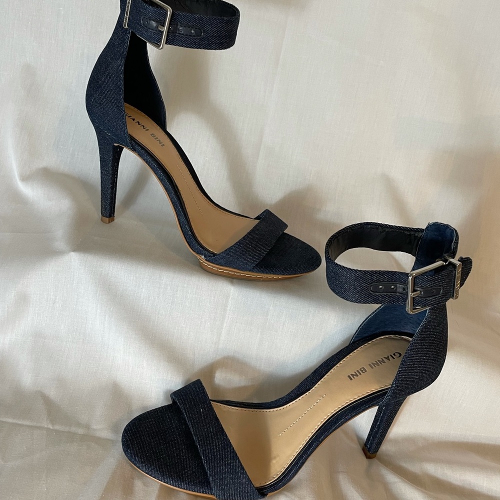 Gianni Bini Denim Strap Heels